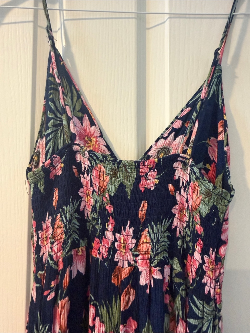 Floral Navy Maxi Dress with Pink & Green Print - Picture 7 of 9